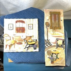 C. Wintesle Olson Wall Art Set with‎ Vintage Bathroom Interiors